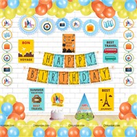 Around the World - Travel/Holiday theme Paper Fan Kit 