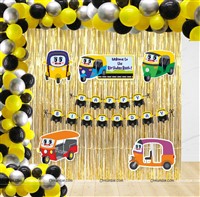 Foil Balloon / Curtain kits - Auto Rickshaw Birthday Party