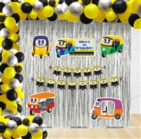 Foil Balloon / Curtain kits - Auto Rickshaw Birthday Party