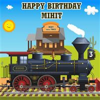 Choo choo train birthday backdrop