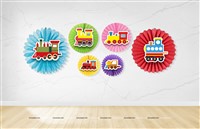 Train theme Paper Fan Decoration