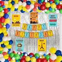 Foil Balloon / Curtain kits - Travel theme Around the World Birthday Supplies