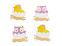 Duck and owl hatchling in different colors