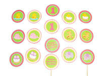 Baby Zoo birthday theme Cup cake toppers