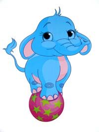 Elephant on ball poster