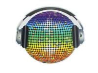 Discoball on headphones cutout
