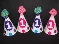 Blue and Pink polka hats (Set of 6)