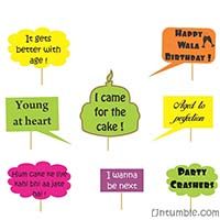 Birthday party photo props  (Set of 8)