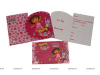 DORA- 2DIE-CUT INVITATION & ENVELOPES