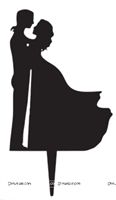 Engagement & Wedding Couple Cake Topper (Black))