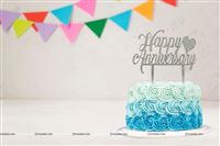 Happy Anniversary Topper (Silver)