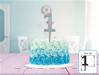 One Cake Topper (Silver)