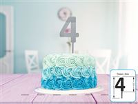 Four Cake Topper (Silver)