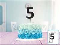 Five Cake Topper (Black)