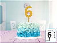 Six Cake Topper (Gold)