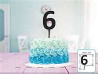 Six Cake Topper (Black)