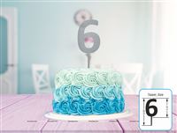 SIx Cake Topper ( Silver)
