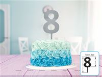 Eight Cake Topper (Silver)