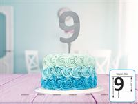 Nine Cake Topper (Silver)