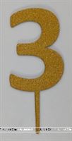 Three Cake Topper (Gold)