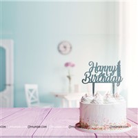 Happy Birthday Topper (Silver)