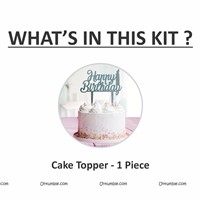 Happy Birthday Topper (Silver)