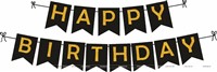 Black & Gold Birthday Decoration Pack (Set of 102 pcs)