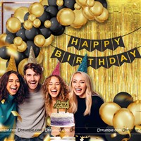 Black & Gold Foil Curtain Kit ( 24 pc pack)