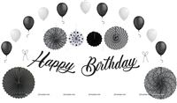 Black & White Birthday Decoration Kit (Pack of 27 pcs )