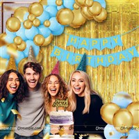 Blue & Gold Foil Curtain Kit ( 24 pc pack)