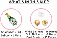Champagne Party Kit confetti Balloons