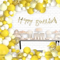 Cursive Banner Yellow Theme Birthday Decoration Kit (Pack of 52 )