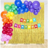 Rainbow coloured decor kit (Pack of 103 pcs)