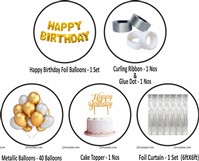 Silver curtain gold foil balloon kit