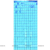 Teal Green Square Foil curtain