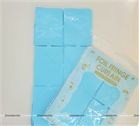 Blue Square Foil Curtain (Pastel)