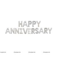Happy Anniversary Balloons (Silver)