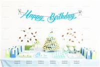 Blue Happy Birthday Banner