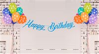 Blue Happy Birthday Banner