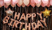 Happy Birthday Foil Balloon Decor Pack - Rose Gold (Pack of 53 pcs)