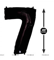Number 7 Foil Balloon Black - 40 Inches