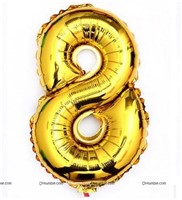 Number 8 Foil Balloon Black - 42 Inches