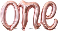 one Cursive Rosegold Foil Balloon 