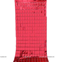 Red Square Foil Curtains