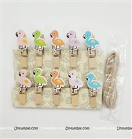 Flamingo Wooden Clip