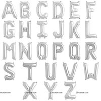 Silver Foil Alphabet Balloons (12 inch)