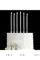 Silver Metallic Stick Candles 6pcs