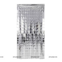 Silver Square Foil Curtains