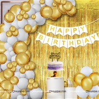 White & Gold Foil Curtain Kit ( 24 pc pack)