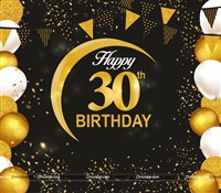 Black 30th Backdrop